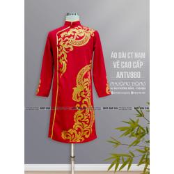 Áo Dài Cách Tân Nam Vẽ Màu Acrylic ANTV880